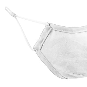 Moderne, weisse Gesichtsmaske seitlich gezeigt von Nahem