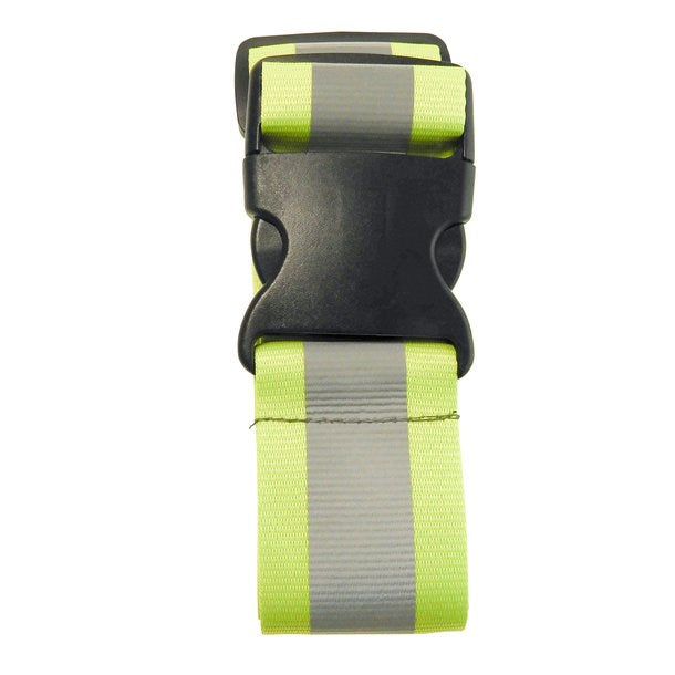 Hellgrüner und grauer Koffergurt mit schwarzem Verschluss