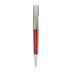Roter Kugelschreiber mit silbernen Details