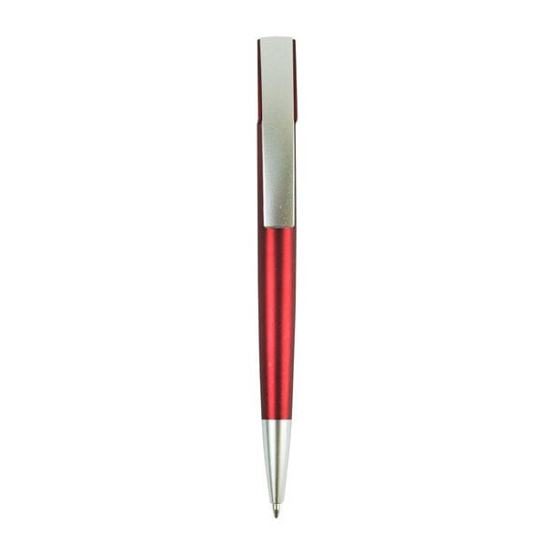 Roter Kugelschreiber mit silbernen Details