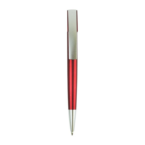 Roter Kugelschreiber mit silbernen Details