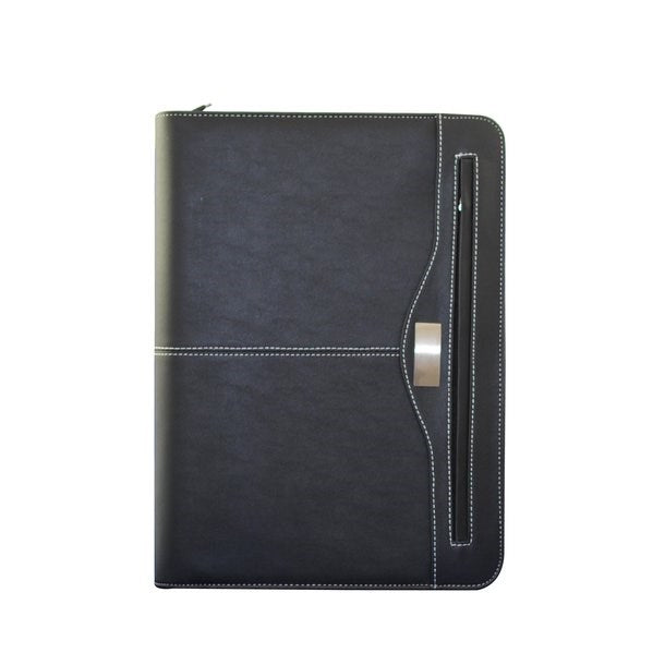 Schwarze Lederbuchmappe