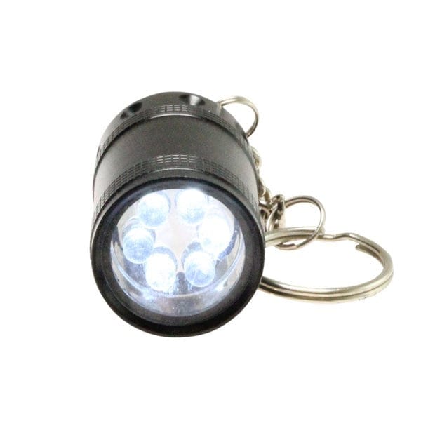 Schwarzer Schlüsselanhänger Taschenlampe von vorne