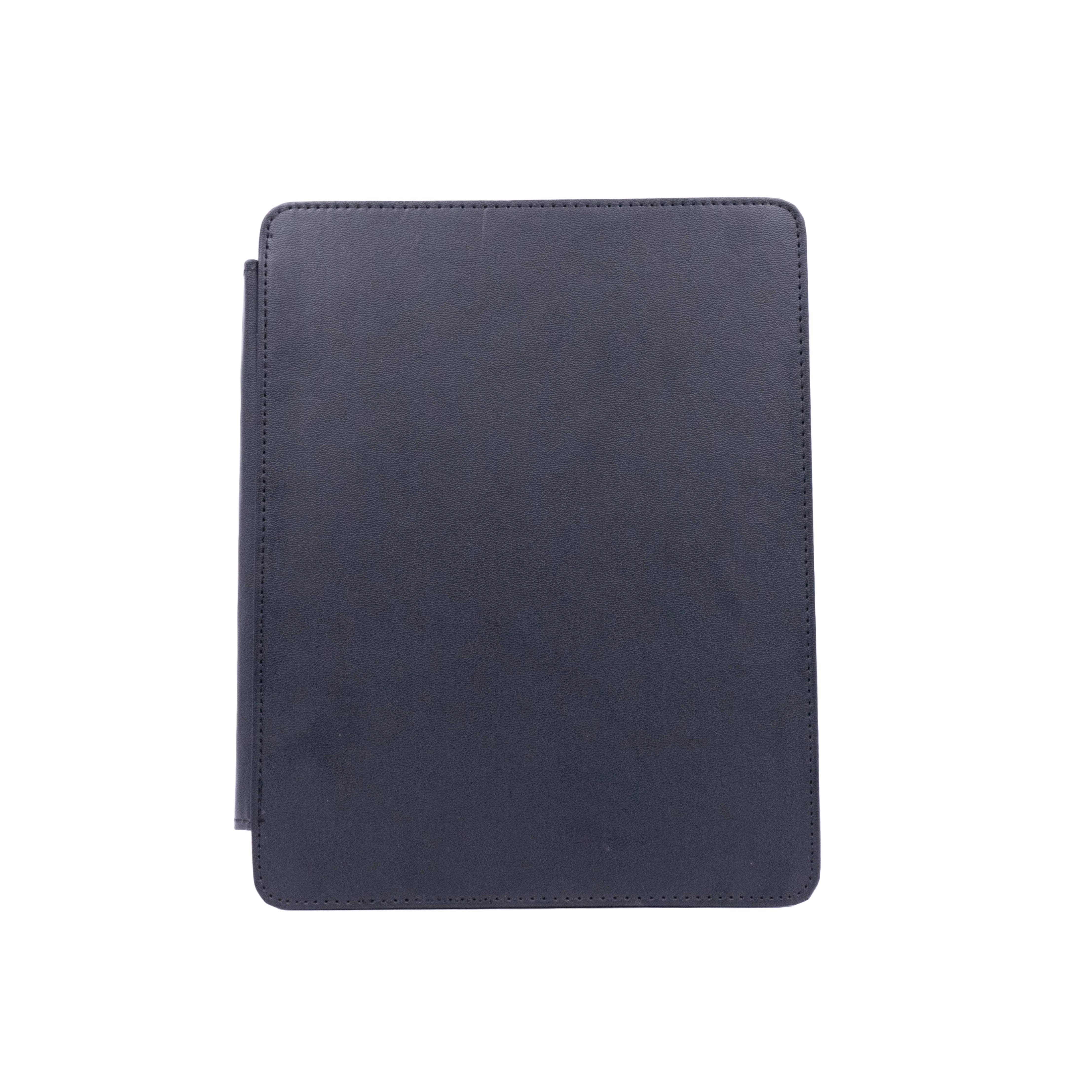 Schwarze, aufklappbare iPad Hülle von oben