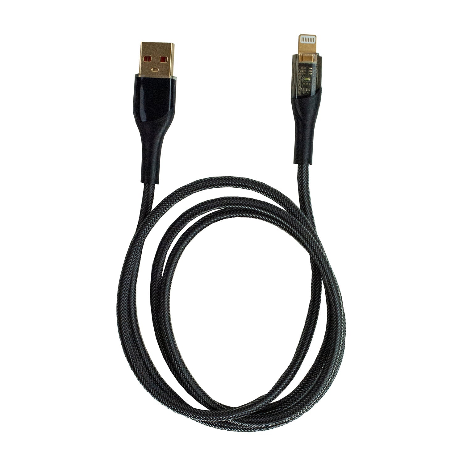 Lightning Ladekabel 1m Schwarz – USB-A Fast Charging geflochten