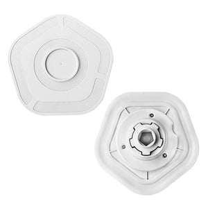 Weisses Mop-Board für Staubsauger von oben und von unten