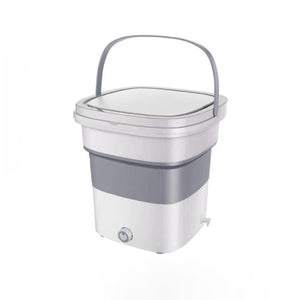 Weiss-garue mini Waschmaschine mit grauem Henkel