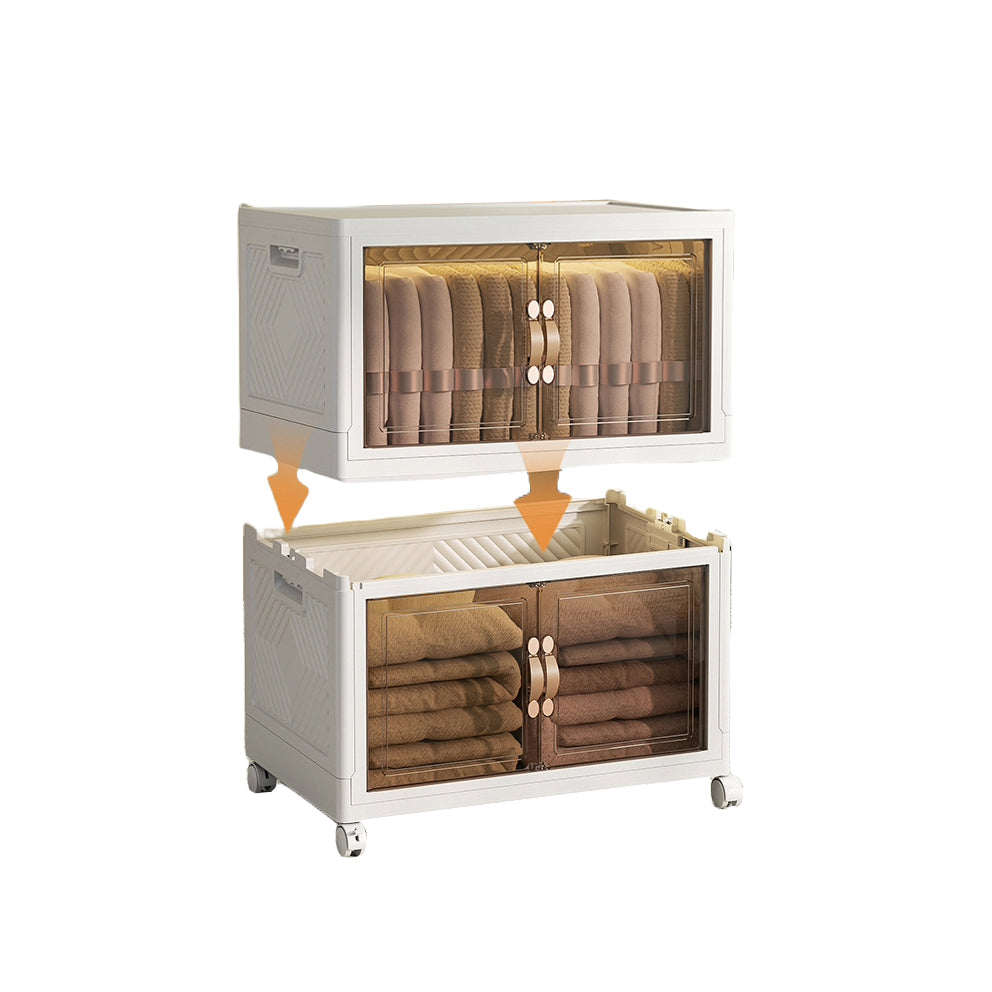 Stapelbare Aufbewahrungsbox mit Türen (2-er Set)