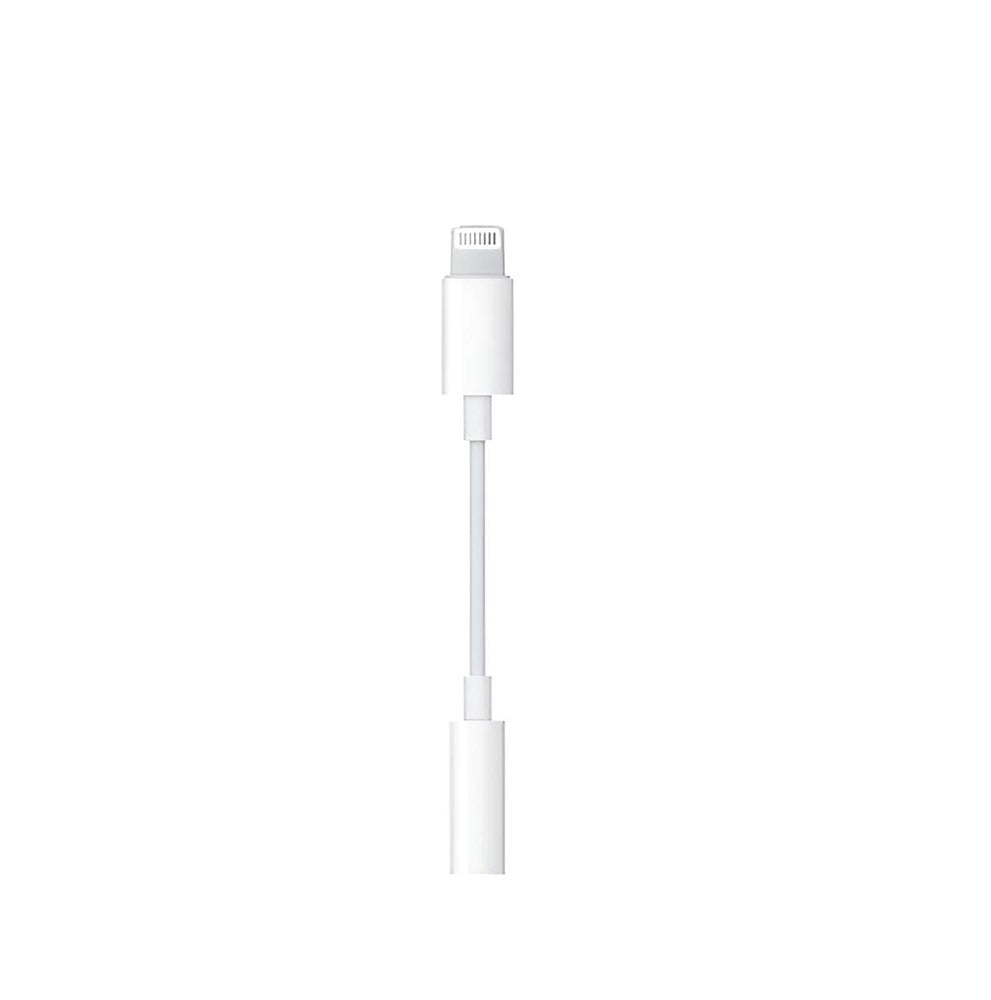 Weisser Kabeladapter von Lightning zu 3.5mm Aux