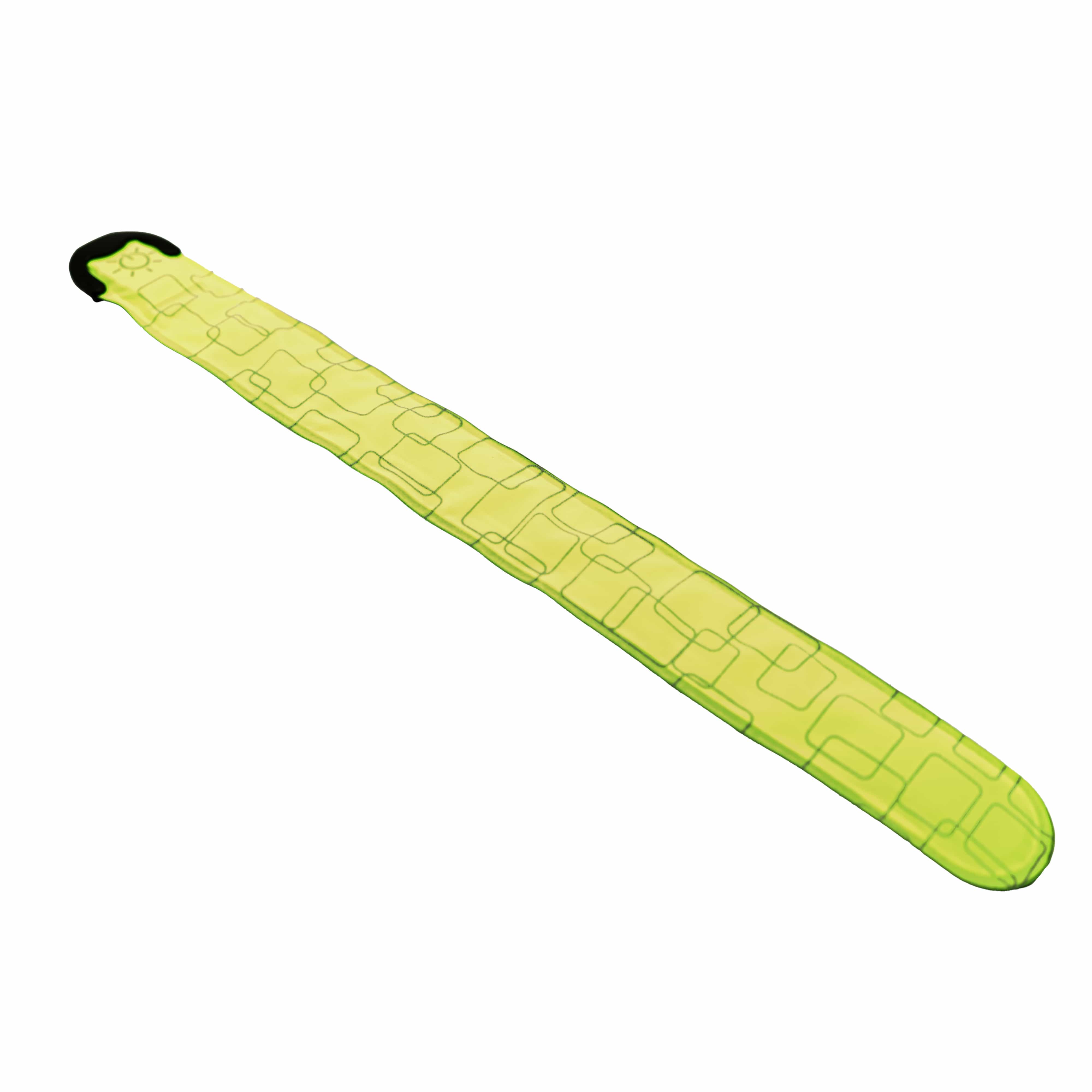 Gelbes Reflektor-Lichtband ausgerollt
