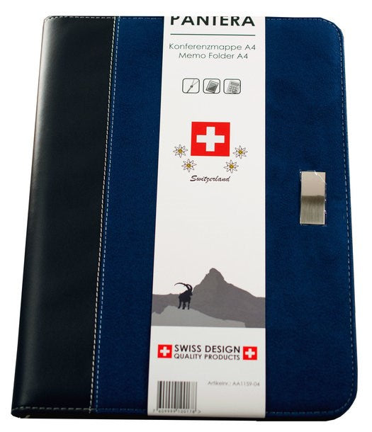 Blau-schwarze Lederkonferenzmappe