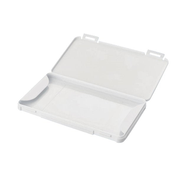 Klappbare, weisse Masken Aufbewahrungsbox geöffnet