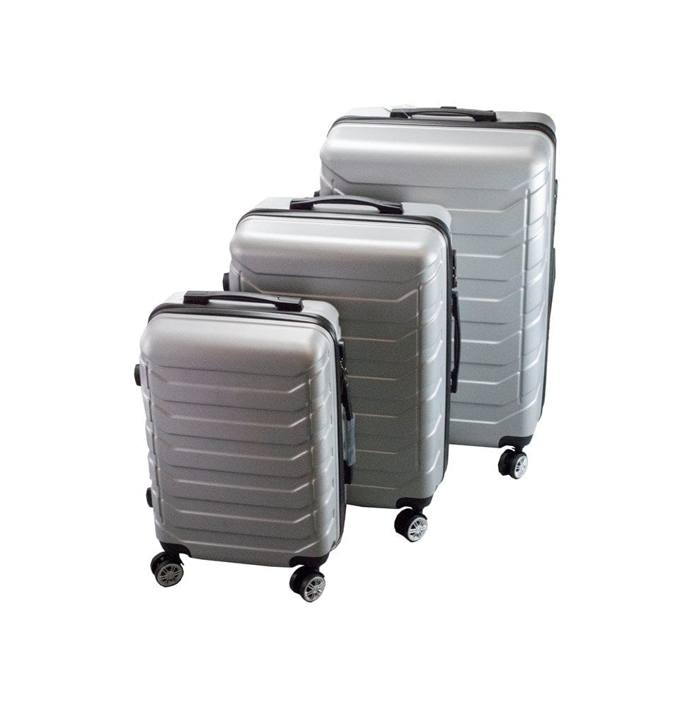 Drei silberne Koffer-Set