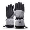 Grau-schwarze, beheizbare Handschuhe von vorne und hinten